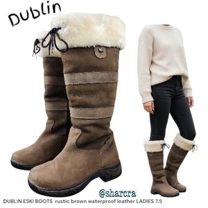 Dublin Rustic Brown Winter Shearling-Trim Boots
